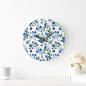 ブルーベリーフローラウォールクロック ラージ壁時計 (ホーム)