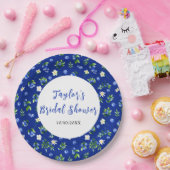 ブルーベリーフローラブライダルシャワー ペーパープレート (パーティー)