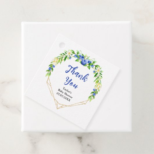 ブルーベリーフローラベビーシャワーありがとう フェイバータグ (インサイチュ)