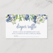 ブルーベリーフローラ男の赤ちゃんシャワーおむつラッフル エンクロージャーカード (正面)