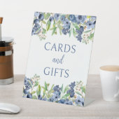 ブルーベリーフローラ男の赤ちゃんシャワーカードギフトサイン 台座サイン (インサイチュ)