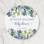 ブルーベリーフローラ男の赤ちゃんシャワーギフトメッセージカード フェイバータグ (正面)