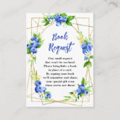ブルーベリーフローラ赤ちゃんシャワーブックリクエスト エンクロージャーカード (正面)