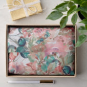 ブルーベリーブッシェルWatecolor Decopage花 薄葉紙 (ギフト)