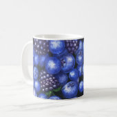 ブルーベリーブラックベリー水の色シームレスパット コーヒーマグカップ (正面左)