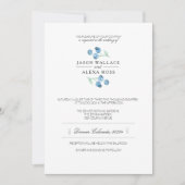 ブルーベリーブリス | エレガントなウェディング 招待状 (正面)