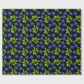 ブルーベリーブリス：フレッシュフルーツパターンデザイン ラッピングペーパー (フラット)