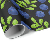 ブルーベリーブリス：フレッシュフルーツパターンデザイン ラッピングペーパー (ロールコーナー)