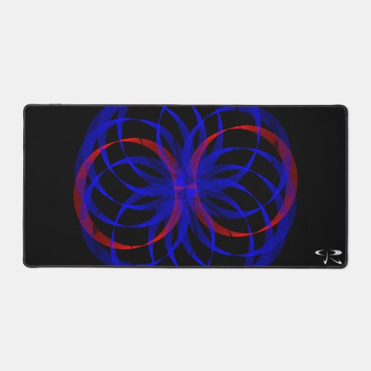 ブルーベリーブルーダブルアクセントデスクマウスパッドマット デスクマット (正面)