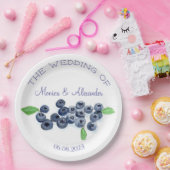 ブルーベリーブルーベリーフルーツウェディングパーティー ペーパープレート (パーティー)