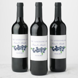 ブルーベリーブルーベリーフルーツウェディングパーティー ワインラベル