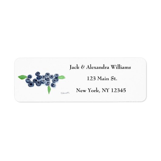 ブルーベリーブルーベリーフルーツフレッシュ葉自然 ラベル (正面)