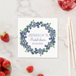 ブルーベリーブルーベリーフルーツブライダルシャワーパーティー スタンダードカクテルナプキン