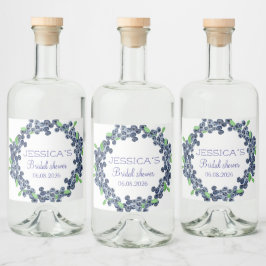 ブルーベリーブルーベリーフルーツブライダルシャワーパーティー リキュールボトルラベル