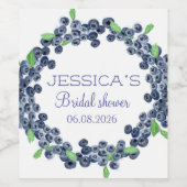 ブルーベリーブルーベリーフルーツブライダルシャワーパーティー ワインラベル (シングルラベル)