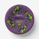 ブルーベリーブルーベリー果実のグラフィックス ペーパーボウル (正面)