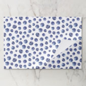 ブルーベリーブルーホワイトティアウェイ紙ランチョンマット ペーパーパッド (折り畳み)