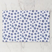 ブルーベリーブルーホワイトティアウェイ紙ランチョンマット ペーパーパッド (正面)
