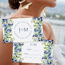 ブルーベリーブルー結婚フラワーズフラット座席表 プレイスカード