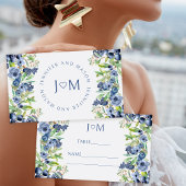 ブルーベリーブルー結婚フラワーズフラット座席表 プレイスカード