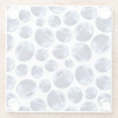 ブルーベリープリントフルーツパターン ガラスコースター (裏面)