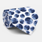ブルーベリープリントフルーツパターン ネクタイ (ロール)