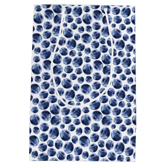 ブルーベリープリントフルーツパターン ミディアムペーパーバッグ (裏面)