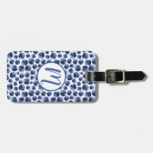 ブルーベリープリントフルーツパターン ラゲッジタグ (正面横)