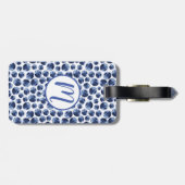 ブルーベリープリントフルーツパターン ラゲッジタグ (裏面横)