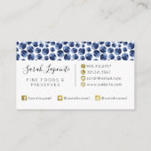 ブルーベリープリントフルーツパターン 名刺 (裏面)