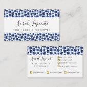 ブルーベリープリントフルーツパターン 名刺 (正面/裏面)