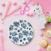 ブルーベリープリント紙プレート ペーパープレート (パーティー)