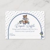 ブルーベリーベア男の赤ちゃんシャワーおむつラッフル エンクロージャーカード (正面)