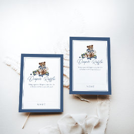 ブルーベリーベア男の赤ちゃんシャワーおむつラッフル エンクロージャーカード