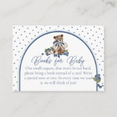 ブルーベリーベア男の赤ちゃんシャワーブックリクエスト エンクロージャーカード (正面)