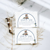 ブルーベリーベア男の赤ちゃんシャワーブックリクエスト エンクロージャーカード