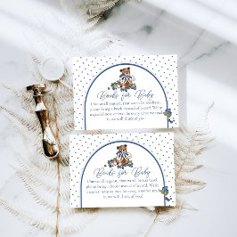 ブルーベリーベア男の赤ちゃんシャワーブックリクエスト エンクロージャーカード