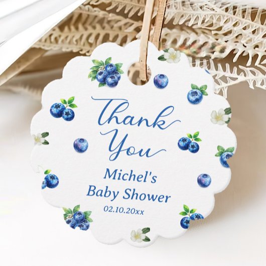 ブルーベリーベイビーシャワーのお礼 フェイバータグ
