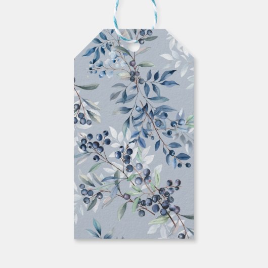 ブルーベリーベビーシャワーありがとうお気に入りギフトラベル ギフトタグ (裏面)