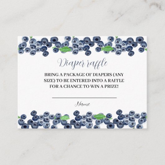 ブルーベリーベビーシャワーオムツラッフルベリースイーツ エンクロージャーカード (正面)