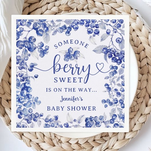 ブルーベリーベビーシャワートイレデジュイペーパーナプキン スタンダードカクテルナプキン