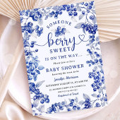 ブルーベリーベビーシャワーネイビーブルーボーイベリースウィート 招待状