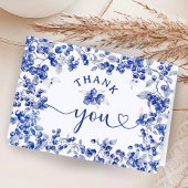 ブルーベリーベビーシャワーブルー折り畳みサンキューカード サンキューカード