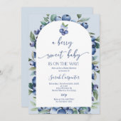 ブルーベリーベビーシャワーボーイ 招待状 (正面/裏面)