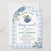 ブルーベリーベビーシャワーボーリーベリースイートアーチ 招待状 (正面)