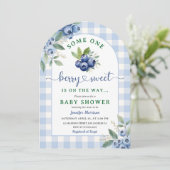 ブルーベリーベビーシャワーボーリーベリースイートアーチ 招待状 (スタンド正面)