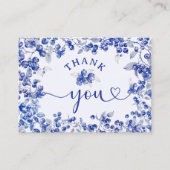 ブルーベリーベビーシャワーNavy Blue Flat Thank You エンクロージャーカード (正面)