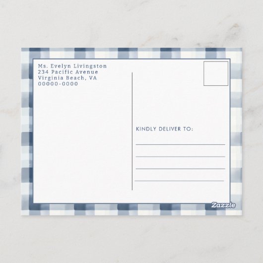 ブルーベリーベリースイーツベビーサンキューハガキ ポストカード (裏面)