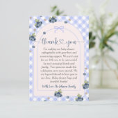 ブルーベリーベリースイーツ男の赤ちゃんベビーシャワー サンキューカード (スタンド正面)