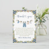 ブルーベリーベリースイートクロースレインベビーシャワー サンキューカード (スタンド正面)